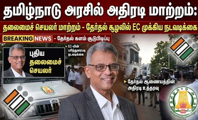 தமிழ்நாடு அரசில் அதிரடி மாற்றம்: தலைமைச் செயலர் மாற்றம் - தேர்தல் சூழலில் EC முக்கிய நடவடிக்கை