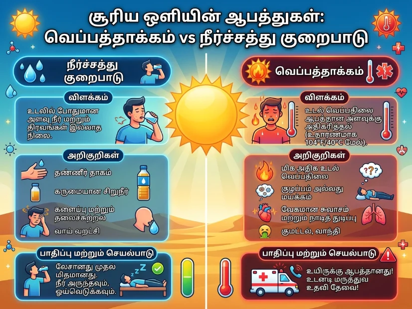 Heatstroke vs Dehydration - முக்கிய வித்தியாசங்கள் என்ன