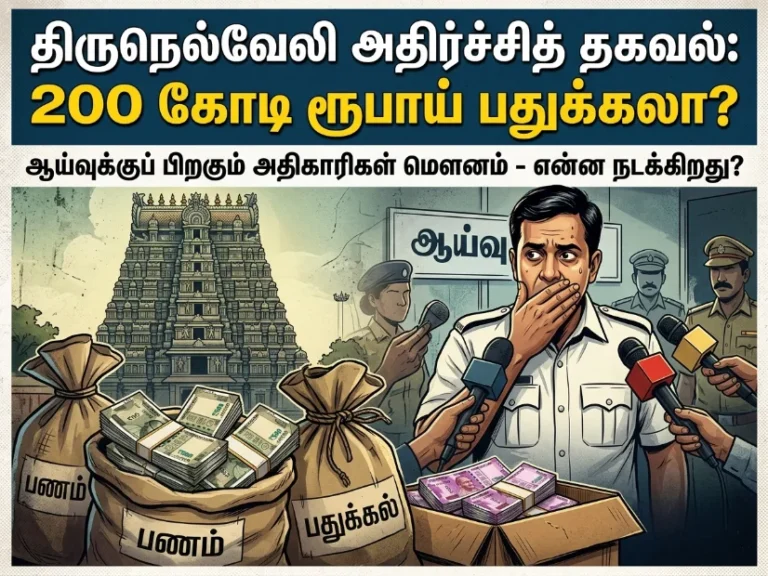 திருநெல்வேலி அதிர்ச்சி தகவல்: 200 கோடி பணம் பதுக்கப்பட்டதா? சோதனைக்குப் பிறகும் அதிகாரிகள் மவுனம்