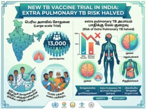 இந்தியாவில் புதிய TB தடுப்பூசி ஆய்வு: 13,000 பேரில் சோதனை, Extra Pulmonary TB ஆபத்து பாதியாக குறைவு