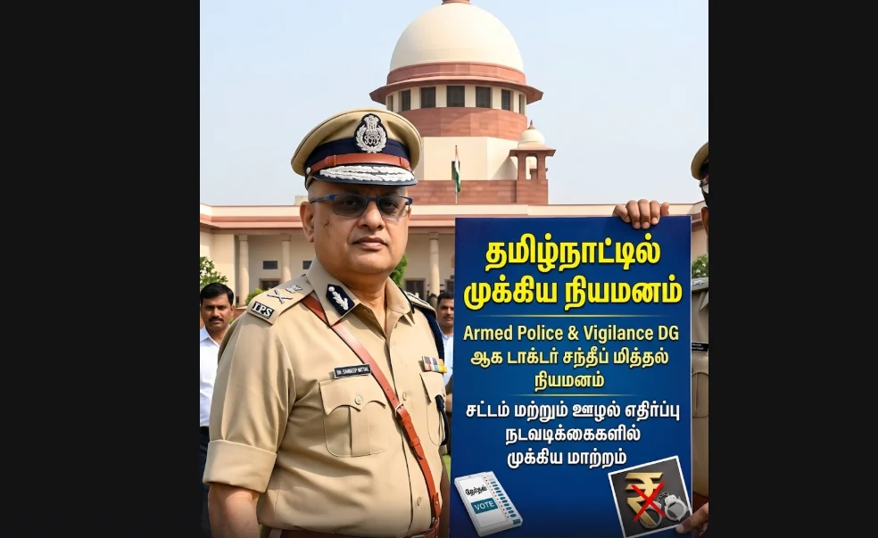Dr. Sandeep Mittal Appointed DG of Armed Police and Vigilance in Tamil Nadu, Boost to Anti-Corruption Efforts
