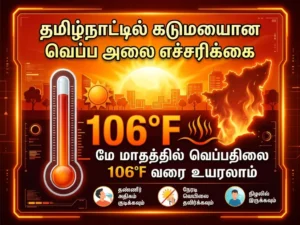 Severe heatwave warning issued in Tamil Nadu as temperatures may rise up to 106°F in May
