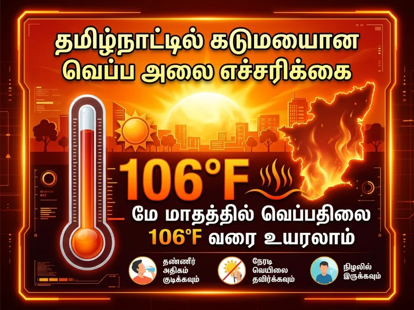 Severe heatwave warning issued in Tamil Nadu as temperatures may rise up to 106°F in May