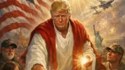 After criticizing the Pope, Donald Trump posts an AI-generated image of himself depicted as Jesus Christ, sparking widespread controversy and online debate