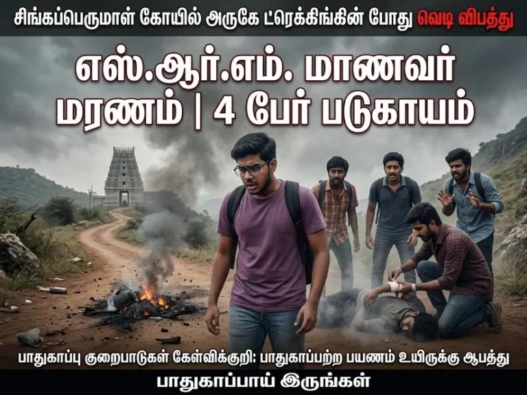 சிங்கப்பெருமாள் கோயில் அருகே வெடி விபத்து: டிரெக்கிங் சென்ற SRM மாணவர் உயிரிழப்பு, 4 பேர் காயம் - பாதுகாப்பு குறைபாடு