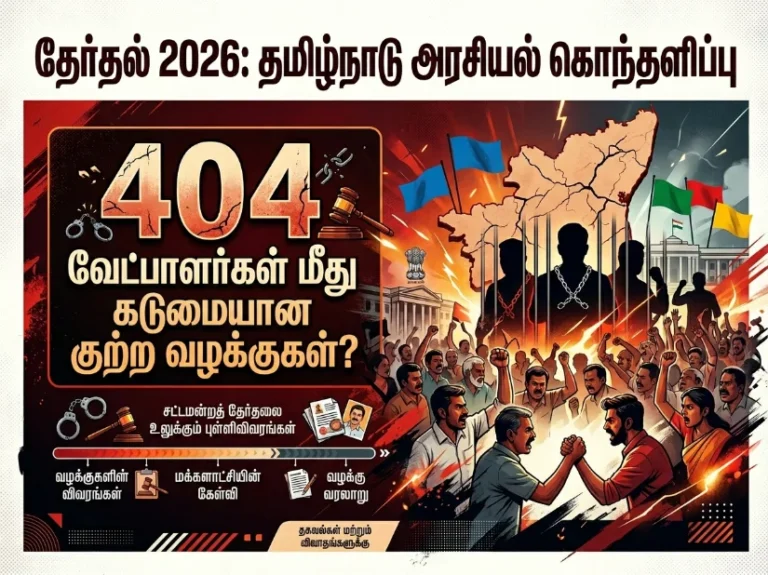 Report reveals 404 candidates in Tamil Nadu elections facing serious criminal charges, sparking intense debate over criminalization in politics