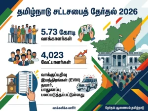 Over 57.3 million voters in Tamil Nadu prepare to decide the political future of 4,023 candidates in the 2026 Assembly elections as EVMs are deployed and security measures intensified.