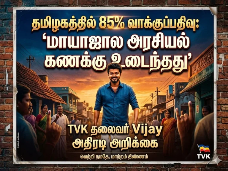 tvk-leader-vijay-statement-85-percent-voter-turnout-tamil-nadu-political-calculation-collapsed