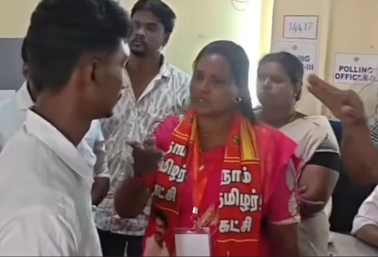 Tension at Salem Mathur constituency as a 20-year-old woman allegedly attempts to vote for the second time; case registered following protest by Naam Tamilar Katchi.