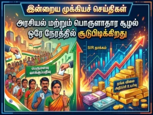 Rising voter turnout, SIR impact, and sudden gold price surge highlight a heated political and economic climate today, reflecting intense developments across governance and markets.