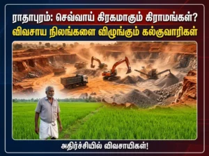 நெல்லை : செவ்வாய் கிரகம் போல மாறும் ராதாபுரம் கிராமங்கள் -குவாரிகள் விழுங்கும் விளைநிலங்கள்
