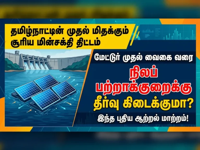 Tamil Nadu launches its first floating solar power projects from Mettur to Vaigai, offering an innovative solution to land scarcity and boosting renewable energy capacity in the state.