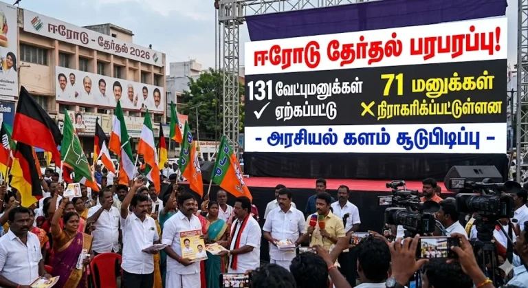 ஈரோடு தேர்தல் பரபரப்பு: 131 வேட்புமனுக்கள் ஏற்கப்பட்டு, 71 மனுக்கள் நிராகரிக்கப்பட்டுள்ளன - அரசியல் களம் சூடுபிடிப்பு