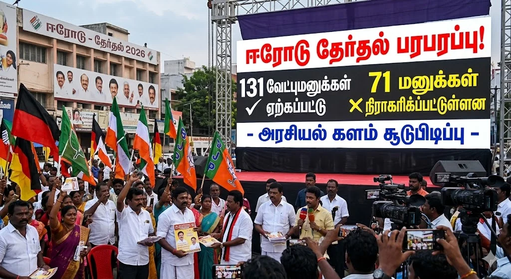 ஈரோடு தேர்தல் பரபரப்பு: 131 வேட்புமனுக்கள் ஏற்கப்பட்டு, 71 மனுக்கள் நிராகரிக்கப்பட்டுள்ளன - அரசியல் களம் சூடுபிடிப்பு