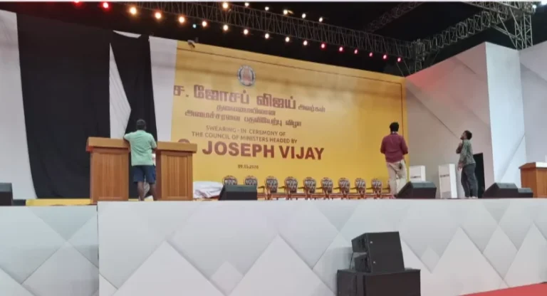 “C. Joseph Vijay to Take Oath as Tamil Nadu Chief Minister Tomorrow at Chennai Nehru Stadium Amid Grand Celebration with 3000 Guests”