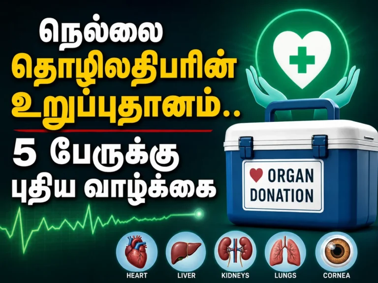 நெல்லை தொழிலதிபரின் உடல் உறுப்புகள் தானம்.. 5 பேருக்கு புதிய வாழ்க்கை 7 Nellai Accident Victim’s Organ Donation Gives New Life to Five