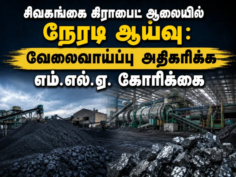 சிவகங்கை கிராபைட் ஆலையில் நேரடி ஆய்வு: வேலைவாய்ப்பு அதிகரிக்க எம்.எல்.ஏ. கோரிக்கை 7 Sivaganga Graphite Factory Inspection: MLA Urges Immediate Action to Boost Local Employment Opportunities and Industrial Growth in Tamil Nadu
