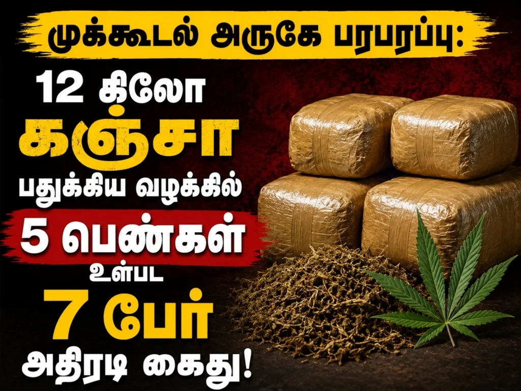 Mukkudal Shock: 7 Arrested Including 5 Women in 12 Kg Ganja Concealment Case Near Tirunelveli