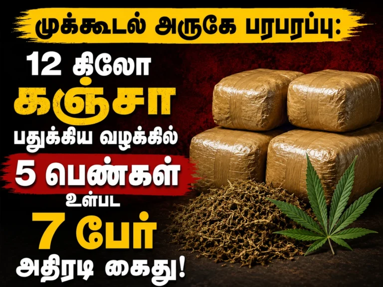 முக்கூடல் அருகே பரபரப்பு: 12 கிலோ கஞ்சா பதுக்கிய வழக்கில் 5 பெண்கள் உள்பட 7 பேர் அதிரடி கைது! 5 Mukkudal Shock: 7 Arrested Including 5 Women in 12 Kg Ganja Concealment Case Near Tirunelveli