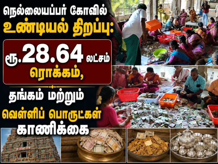 Nellaiappar Temple Hundial Collection Crosses Rs 28.64 Lakh, Gold and Silver Offerings Received