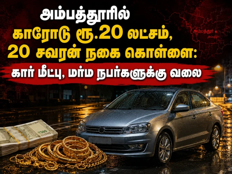 Ambattur Robbery Shock: Rs 20 Lakh Cash and 20 Sovereign Gold Jewels Looted Along With Car