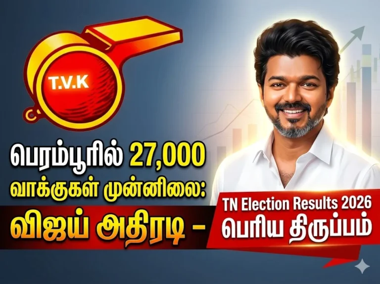 Perambur Election Result 2026: Vijay Leads by 27,000 Votes in Major Political Upset in Tamil Nadu