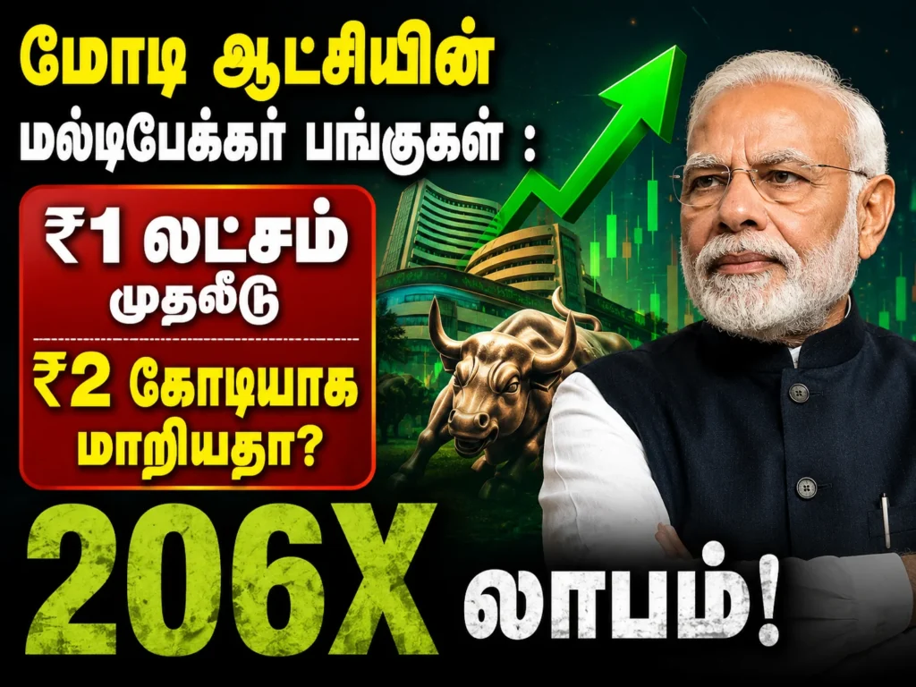 மோடி ஆட்சியின் மல்டிபேக்கர் பங்குகள் : ₹1 லட்சம் முதலீடு ₹2 கோடியாக மாறியதா? 206X லாபம்! 1 Modi Era Multibagger Stocks: How ₹1 Lakh Turned Into ₹2 Crore With Massive 206X Returns for Investors