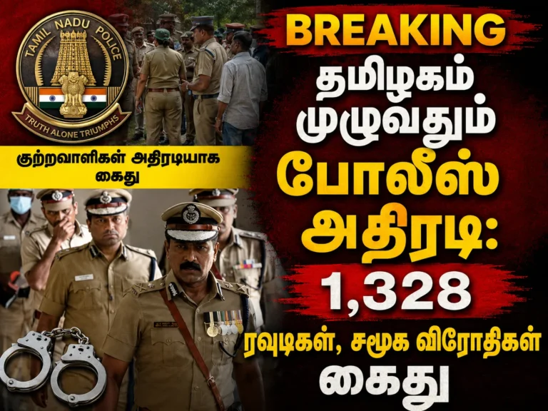 ரவுடிகள், சமூக விரோதிகளுக்கு செக்: 1,328 பேரை தூக்கிய தமிழ்நாடு போலீஸ் 2 Tamil Nadu Police Crack Down on Rowdies and Anti-Social Elements, 1,328 Detained in Statewide Special Operation
