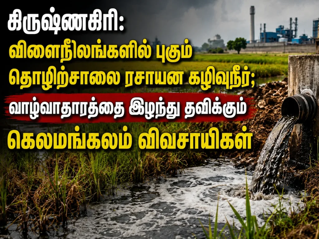Krishnagiri: Kelamangalam Farmers Lose Livelihood as Industrial Chemical Wastewater Pollutes Farmlands