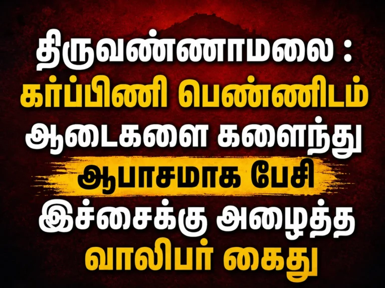 திருவண்ணாமலை : கர்ப்பிணி பெண்ணிடம் ஆடைகளை களைந்து  ஆபாசமாக பேசி இச்சைக்கு அழைத்த வாலிபர் கைது
