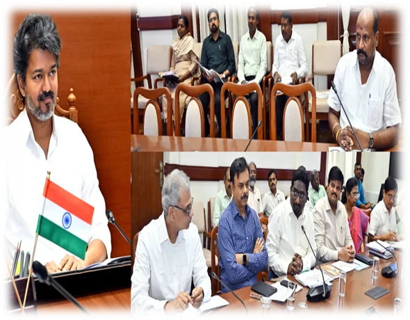 மகளிர் இலவச பேருந்து திட்டம்: முதலமைச்சர் விஜய் தலைமையில் உயர்மட்ட ஆலோசனை 3 Chief Minister Vijay chairs high-level review meeting on Tamil Nadu's free bus travel scheme for women to assess implementation, service quality, and future improvements.
