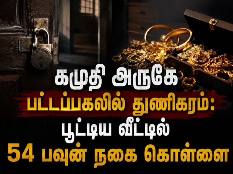 கமுதி அருகே பட்டப்பகலில் துணிகரம்: பூட்டிய வீட்டில் 54 பவுன் நகை கொள்ளை 12 Daylight Burglary Near Kamuthi: Thieves Loot 54 Sovereigns of Gold Jewellery from Locked House
