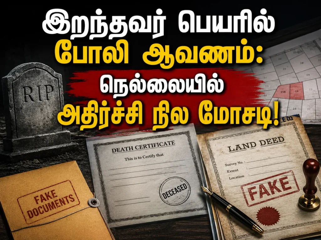 இறந்தவர் பெயரில் போலி ஆவணம்: நெல்லையில் அதிர்ச்சி நில மோசடி! 1 image 316