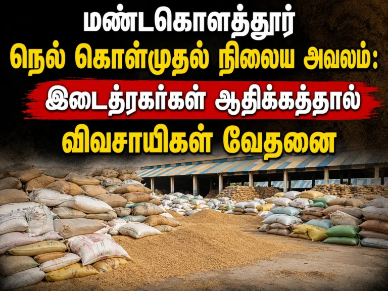 Mandakolathur Paddy Procurement Centre Crisis: Farmers Suffer as Middlemen Dominate Operations