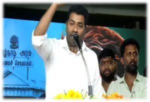 TVK Minister Aadhav Arjuna Slams Udhayanidhi Stalin, Links DMK Defeat to Leadership Failure