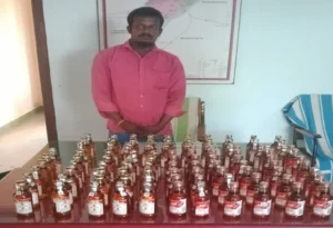Tirunelveli Police Arrest Man for Selling Liquor at Inflated Prices; 101 Bottles Seized