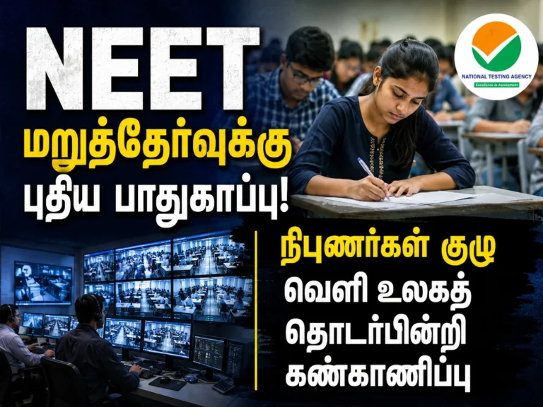 NEET மறுதேர்வுக்கு புதிய பாதுகாப்பு! நிபுணர்கள் குழு வெளி உலகத் தொடர்பின்றி கண்காணிப்பு 1 NEET Retest Gets New Security Shield: Expert Panel to Work in Complete Isolation to Prevent Paper Leak